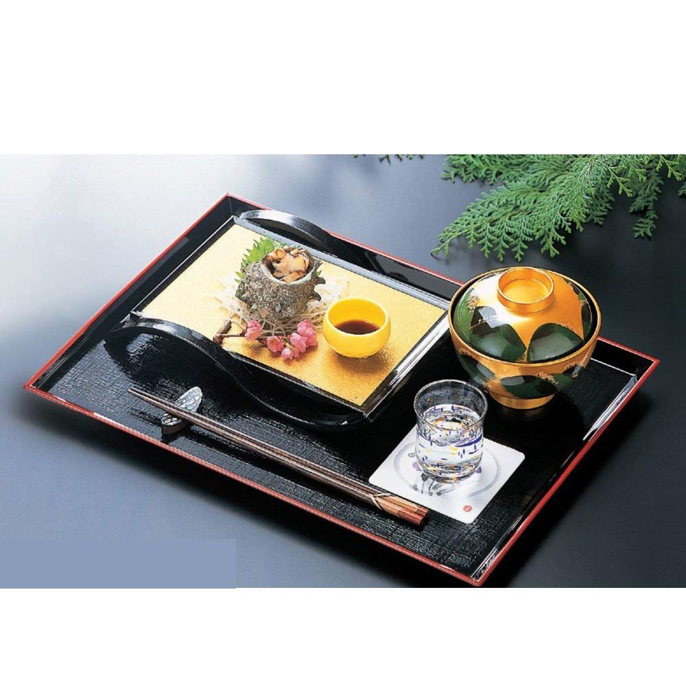 Amazon.co.jp: 福井クラフト 盆 朱 25.4x18.2x1.3cm お盆 5-49-6